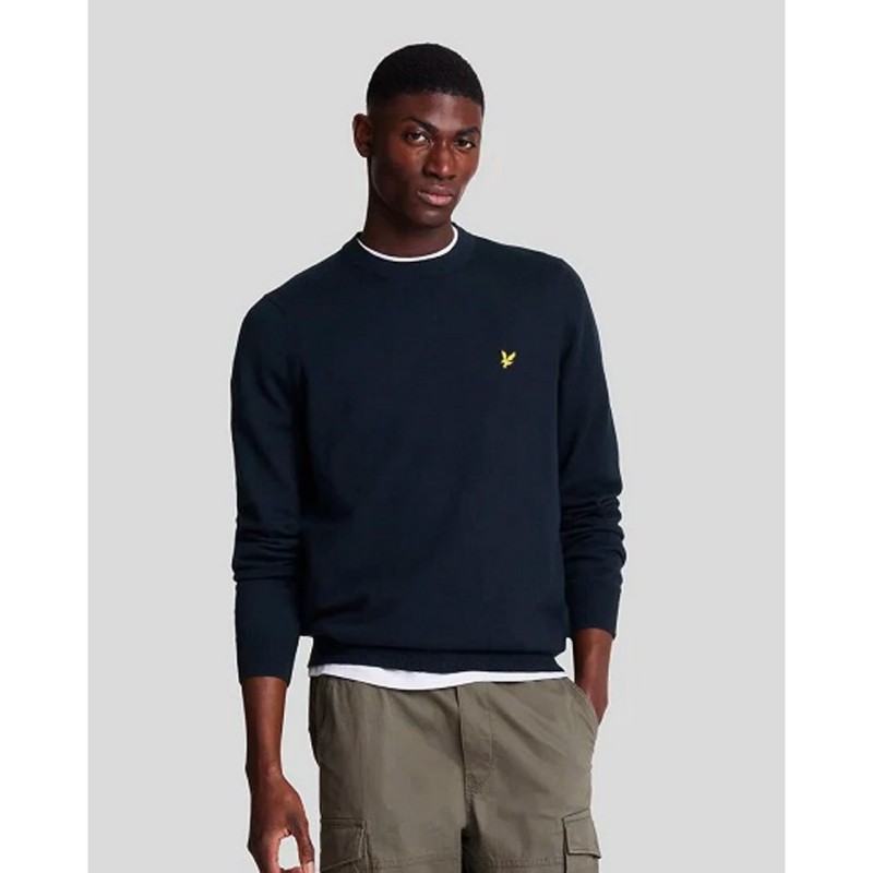 LYLE & SCOTT Maglia Girocollo Uomo Ragazzo Cotton Merino Blu - Foto 4 di 9