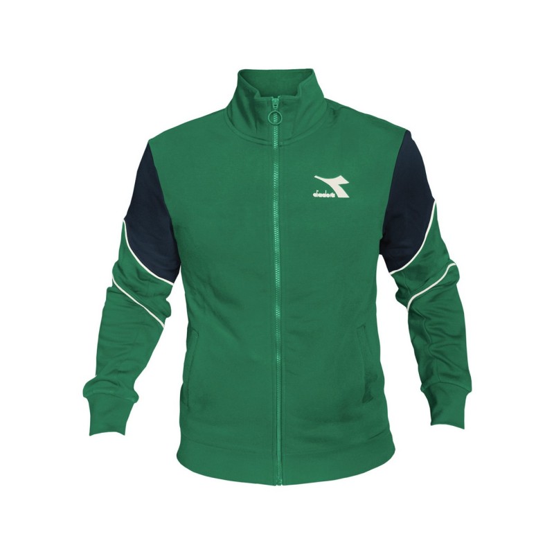 Diadora Trainingsanzug Hoodie Overall Zip Kapuze Herren Junge Grün - Bild 8 von 9