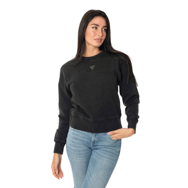 Guess Sudadera Cuello Redondo Mujer Chica Negra Logo - Imagen 3 de 9