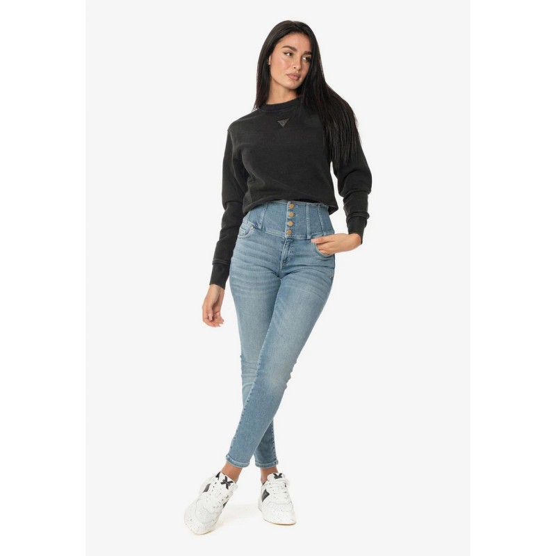 Guess Sudadera Cuello Redondo Mujer Chica Negra Logo - Imagen 4 de 9