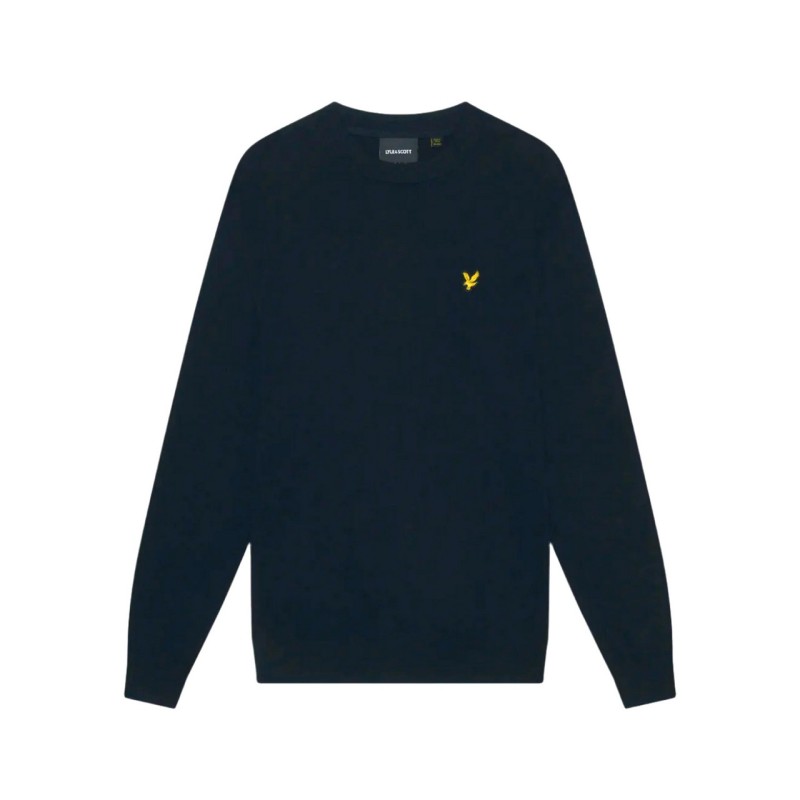 LYLE & SCOTT Maglia Girocollo Uomo Ragazzo Cotton Merino Blu - Foto 2 di 9