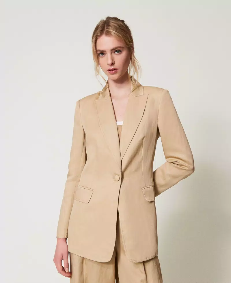 ジャケット TWINSET SS24 BLAZER (241TT2101 07222) Giacca blazer con cintura logata Donna, Fucsia | TWINSET Milano