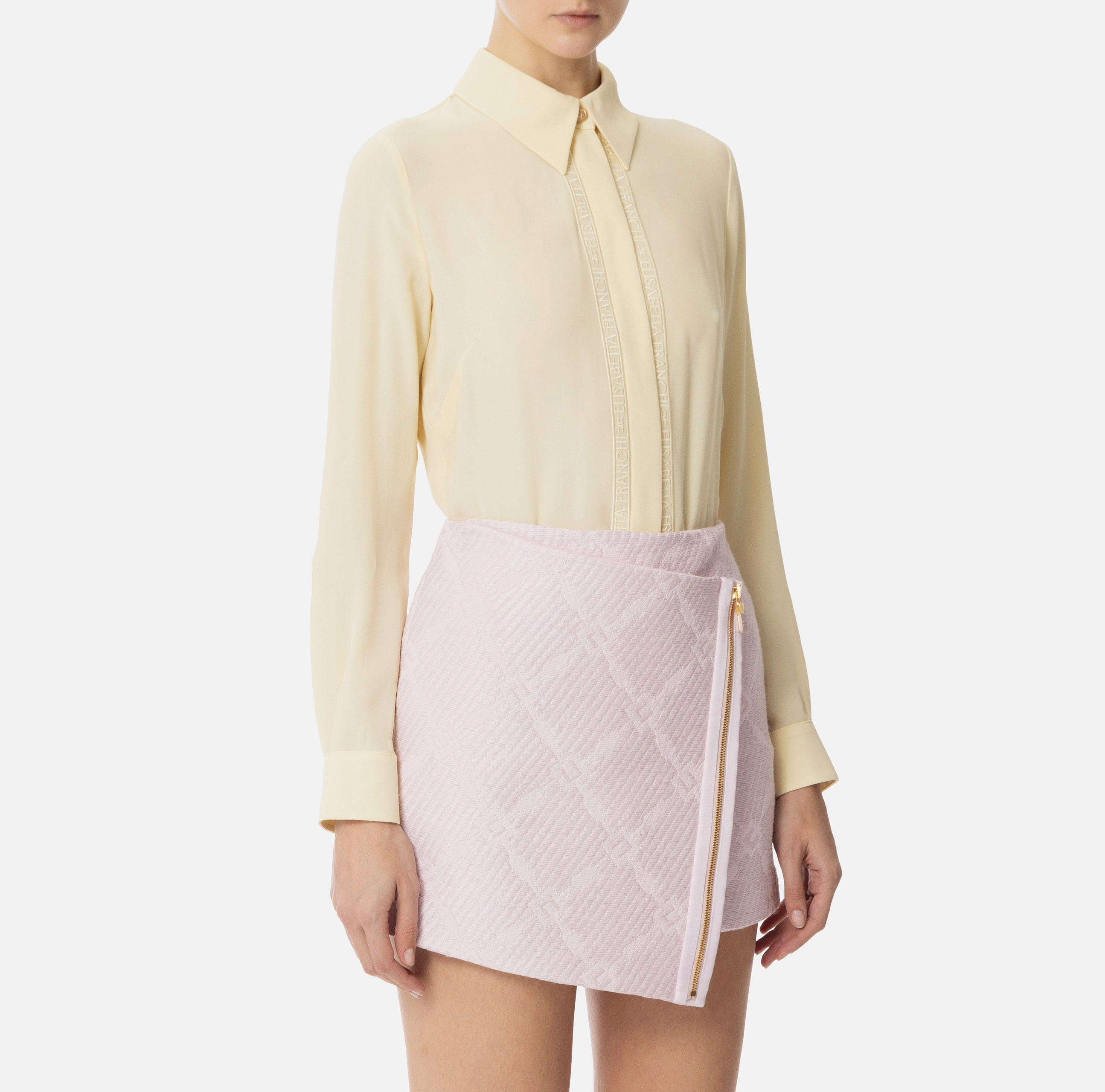 Tシャツ・カットソー ELISABETTA FRANCHI CAMICIA DETTAGLIO LOGO (CA05451E2 110) Elisabetta Franchi Bambina Bambina Camicia Stile T-shirt con
