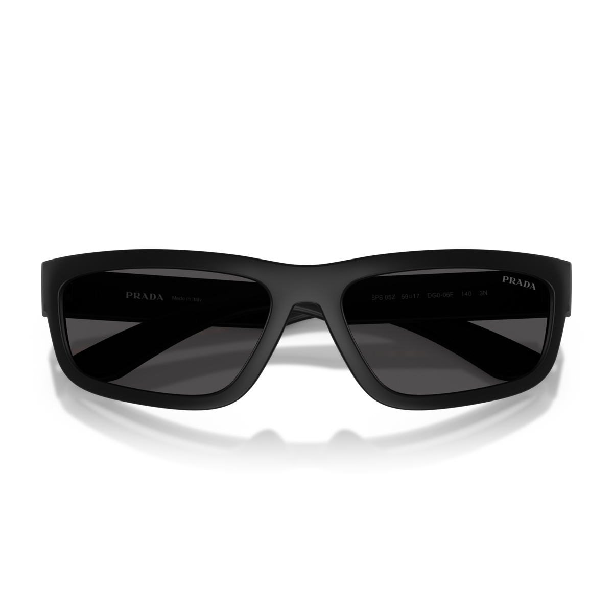 Prada Linea Rossa Men's Nero Ps 05Zs Dg006f Gommato Injected Occhiali Da Sole