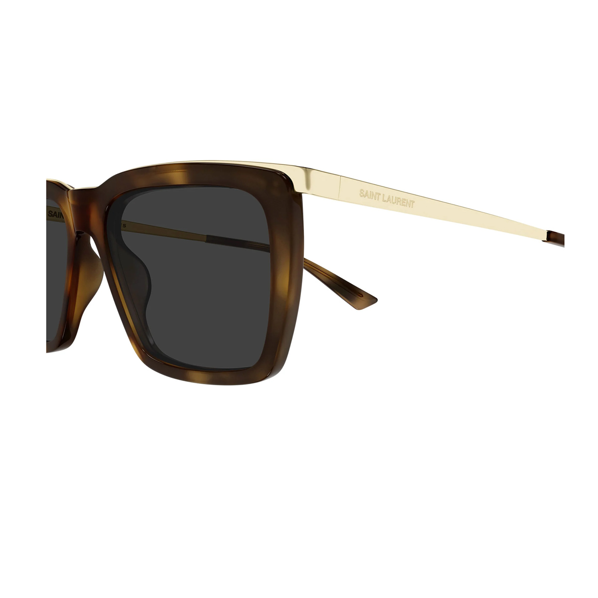 Saint Laurent Men's Havana Sl 765 Linea Logo 004 Gold Grey Acetate/Metal Occhiali Da Sole
