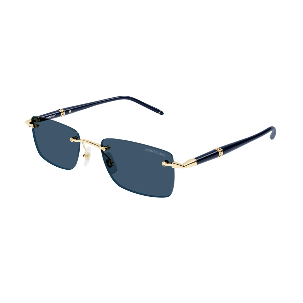Montblanc Men's Oro Mb0344s Linea Meisterstück 003 Metal Occhiali Da Sole