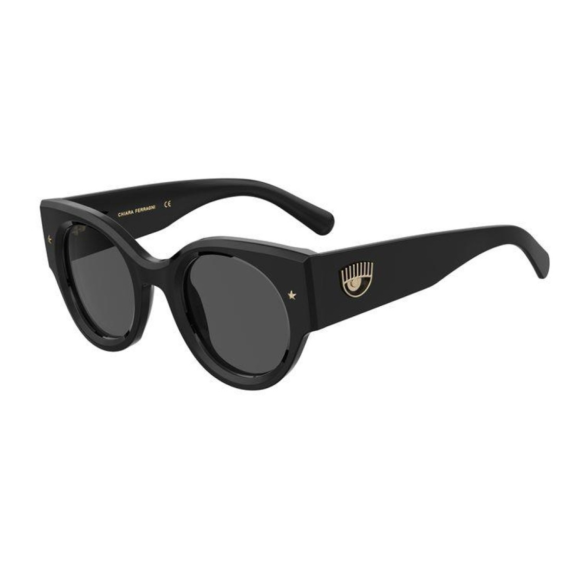 Chiara Ferragni Women's Nero Cf 7024-S 807-Ir Black Acetate Occhiali Sole