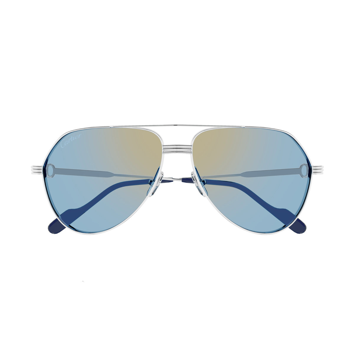 Cartier Men's Argento Ct0303s Première De 003 Silver Metal Occhiali Da Sole