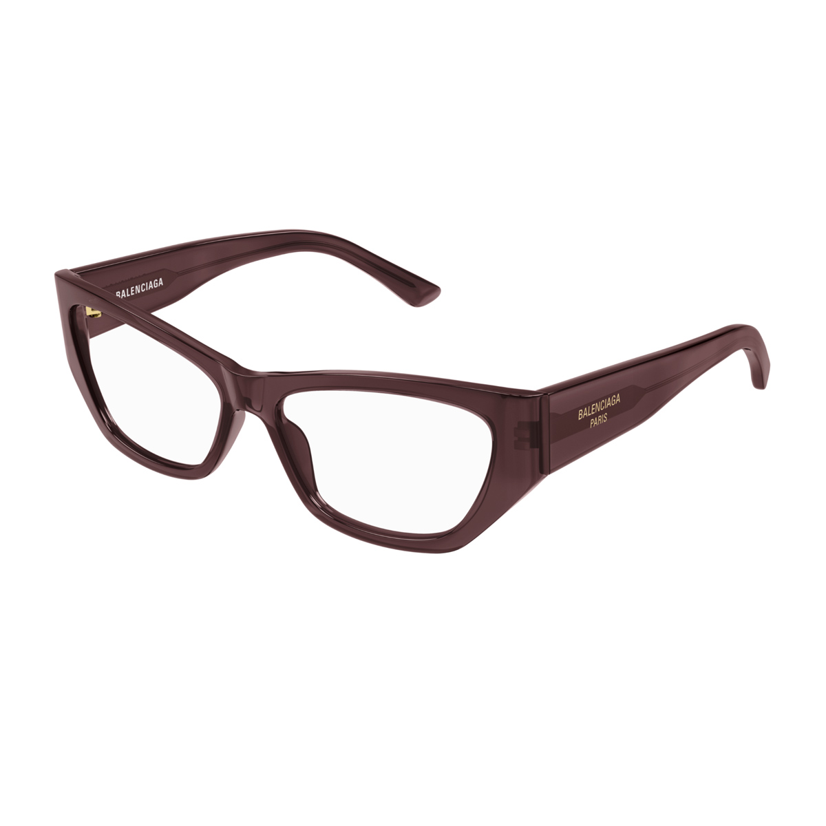 Balenciaga Women's Viola Bb0372o Linea Everyday 004 Violet Transparent Acetate Occhiali Da Vista
