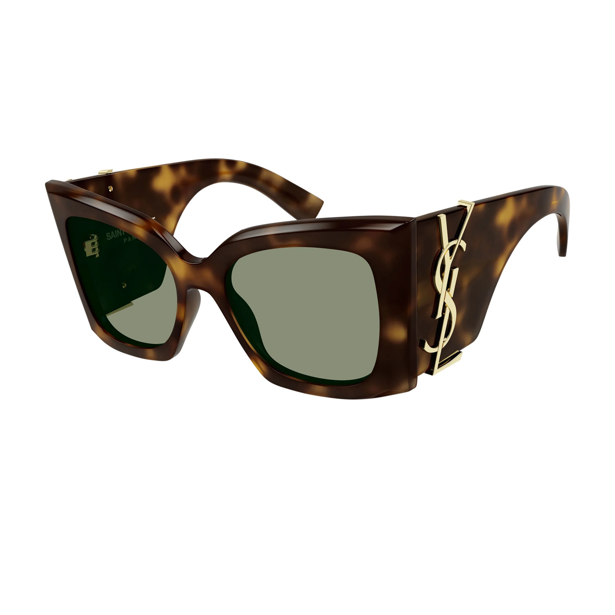 Saint Laurent Women's Marrone Sl M119 Blaze 002 Havana Green Acetate Occhiali Da Sole
