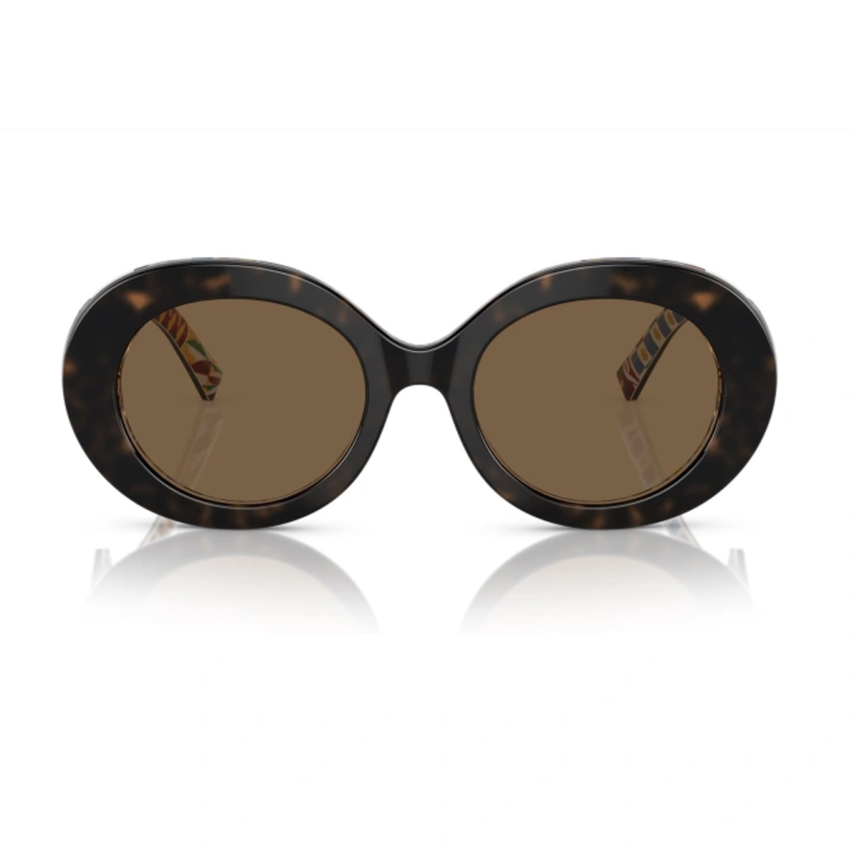 Dolce & Gabbana Women's Marrone Dg4448 Linea Dg Logo 321773 Havana Stampa Carretto Acetate Occhiali Sole