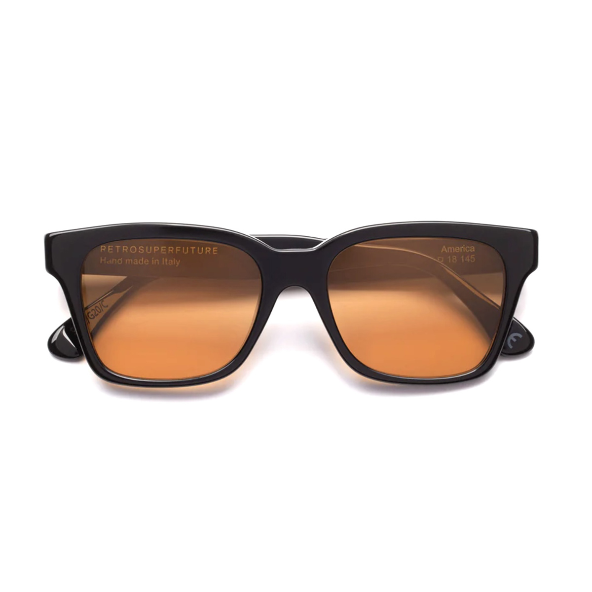 Retrosuperfuture Unisex Nero America Refined Black Acetate Occhiali Sole