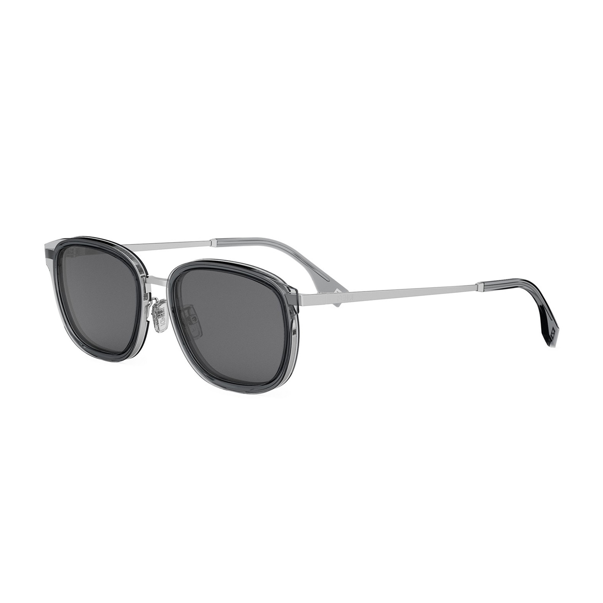 Fendi Men's Argento Fe40155u Travel 20A Grigio Lucido Acetate/ Metal Occhiali Da Sole