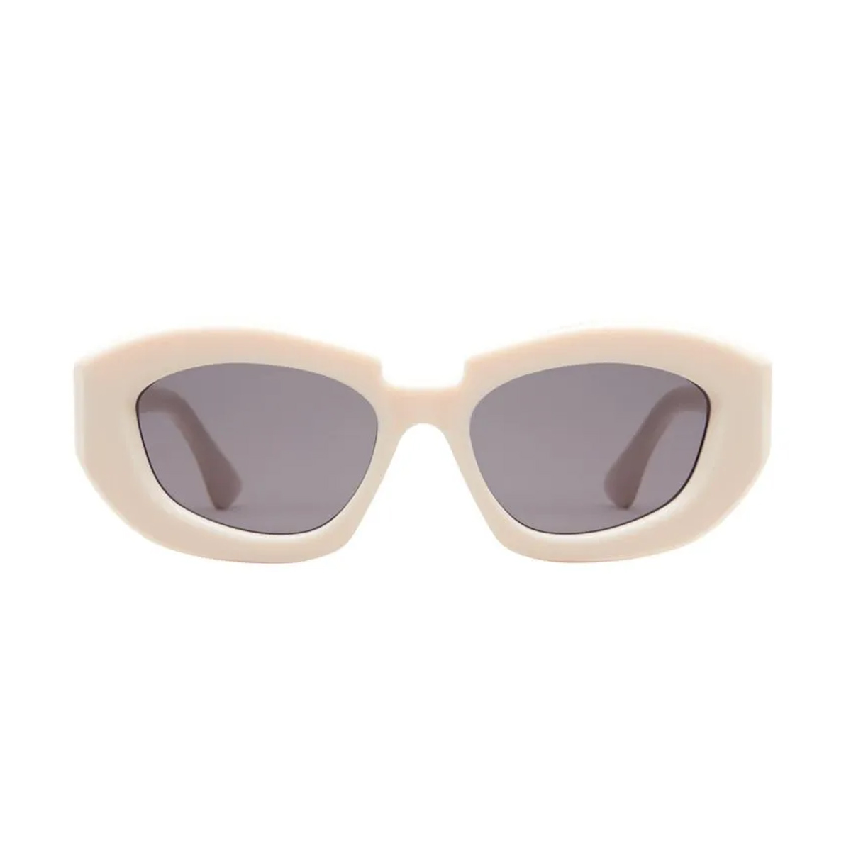Kuboraum Unisex Beige Maske X23 Ck 2Grey Chalk White Acetate Occhiali Sole