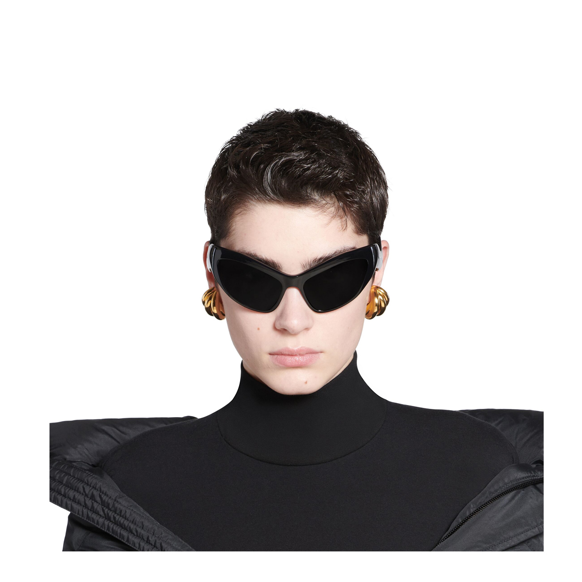 Balenciaga Unisex Nero Bb0319s Hamptons- Linea Extreme 001 Injected Occhiali Sole
