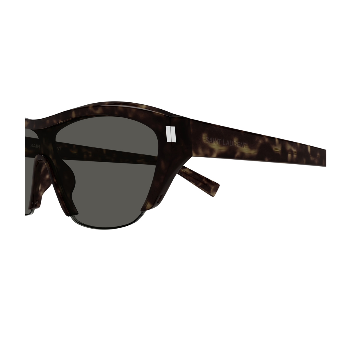 Saint Laurent Women's Havana Sl 704 Linea Corner Angle 002 Grey. Acetate Occhiali Da Sole