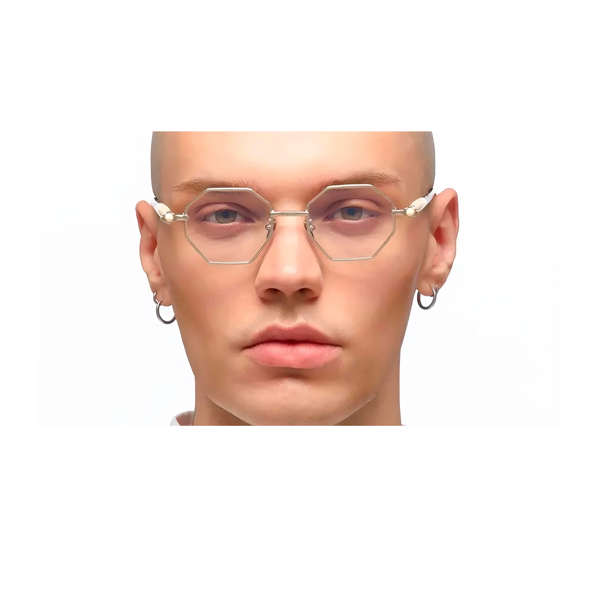 Kuboraum Unisex Oro Maske P62 Si Yb Silver- White- Black Acetate/Metal Occhiali Da Vista