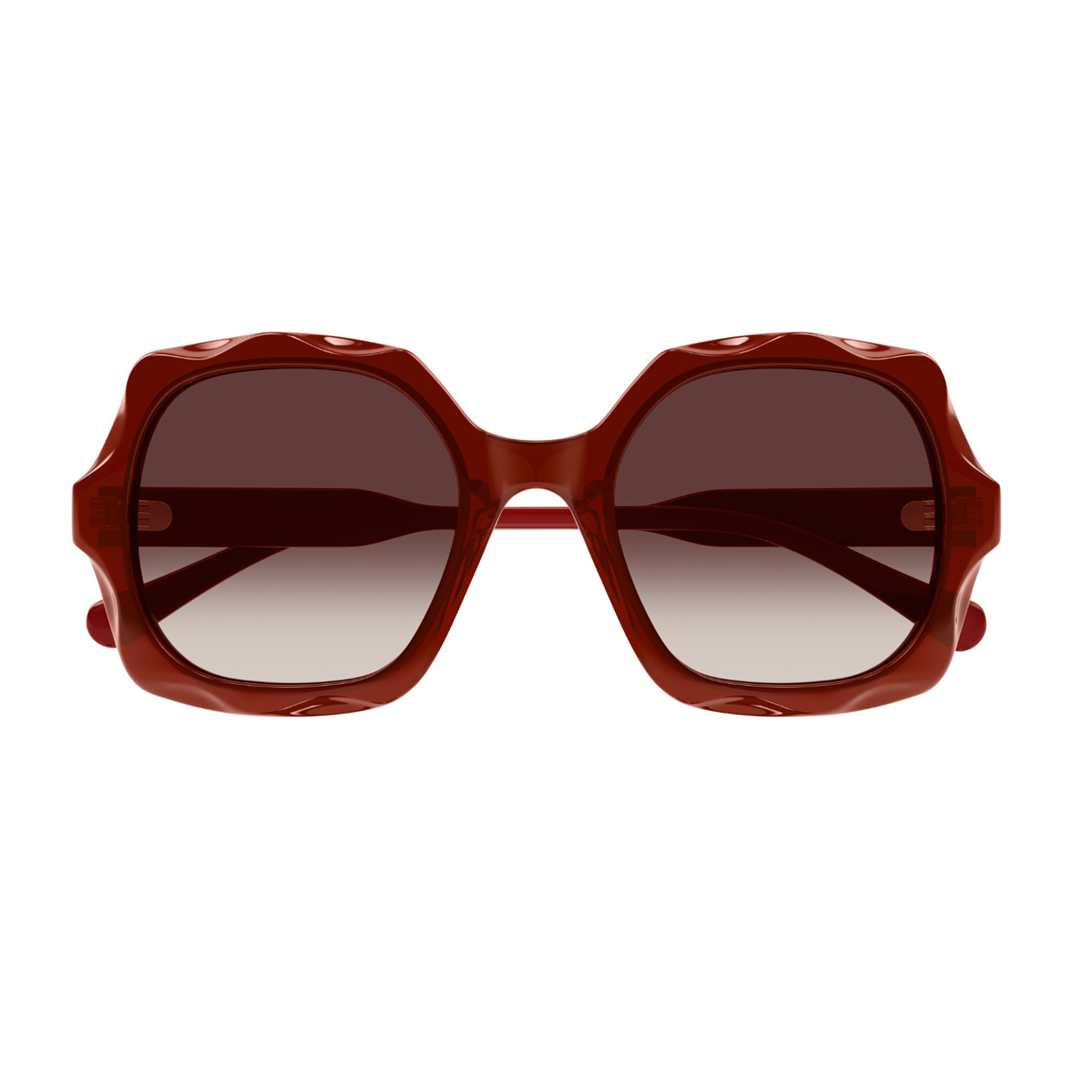 Chloé Women's Rosso Ch0226s Linea 006 Red Brown Acetate Occhiali Da Sole