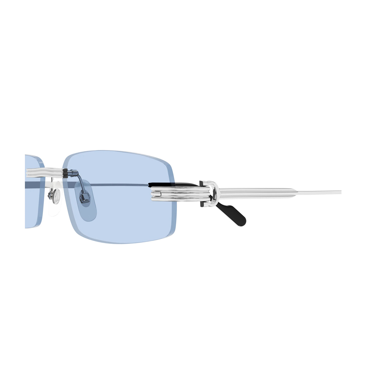 Cartier Unisex Argento Ct0535s Première De 005 Silver Light Blue Metal Occhiali Da Sole