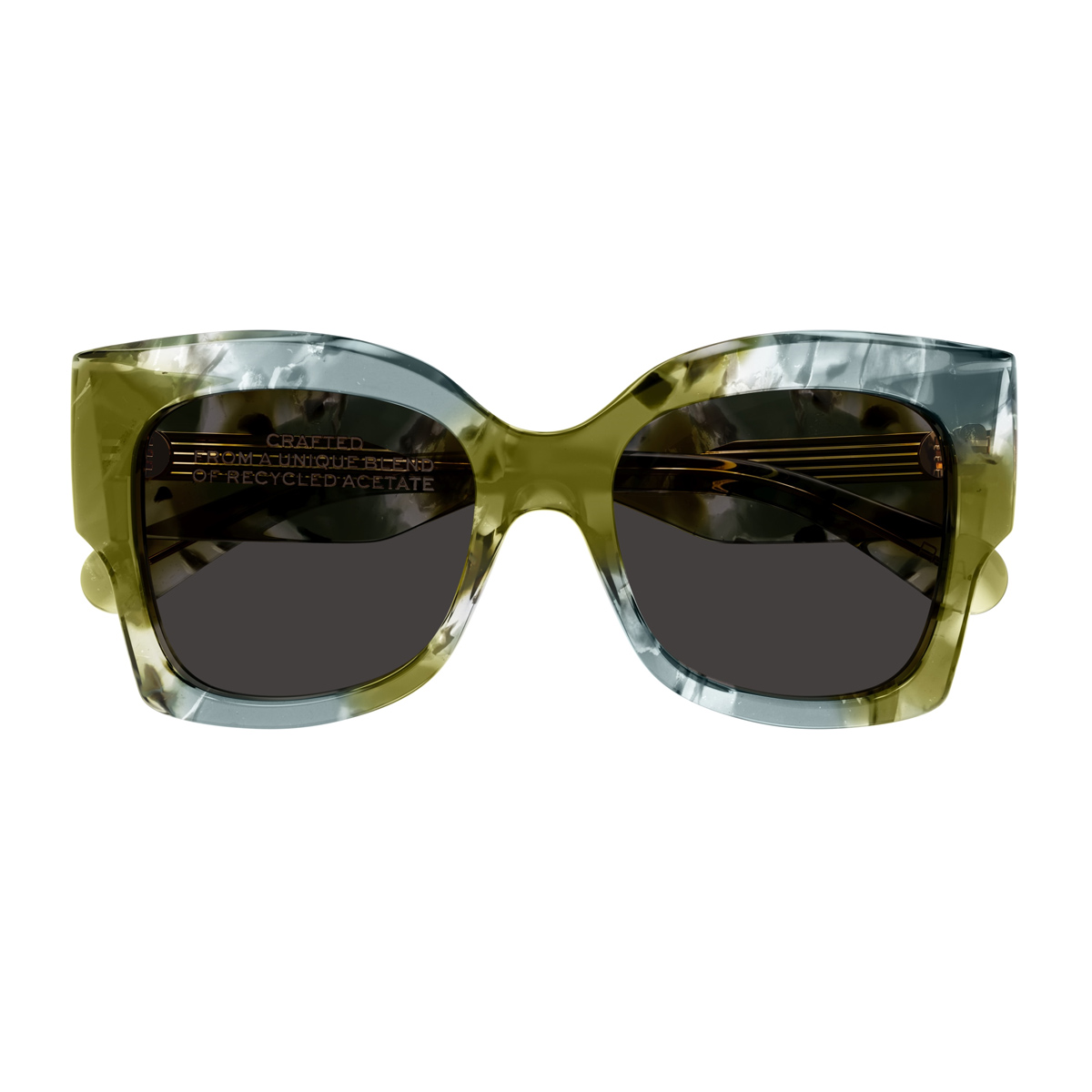 Chloé Women's Multicolore Ch0252s Linea Gayia 006 Green Grey Recycled Acetate Occhiali Da Sole