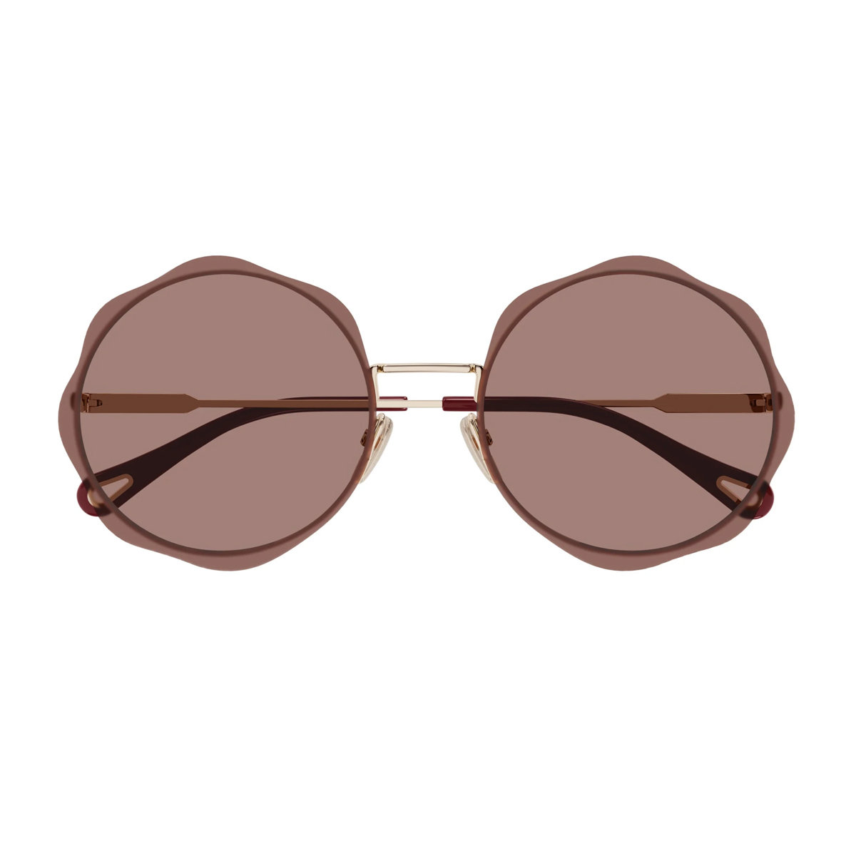 Chloé Women's Oro Ch0202s Linea 003 Gold Red Metal Occhiali Da Sole