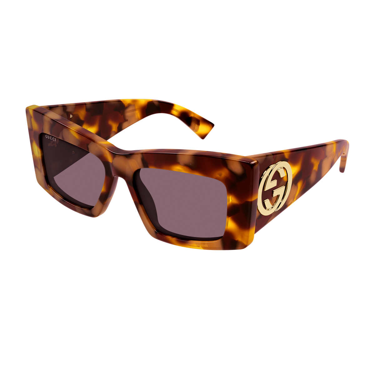 Gucci Women's Havana Gg1842s Linea Emblem 003 Violet Acetate Occhiali Da Sole