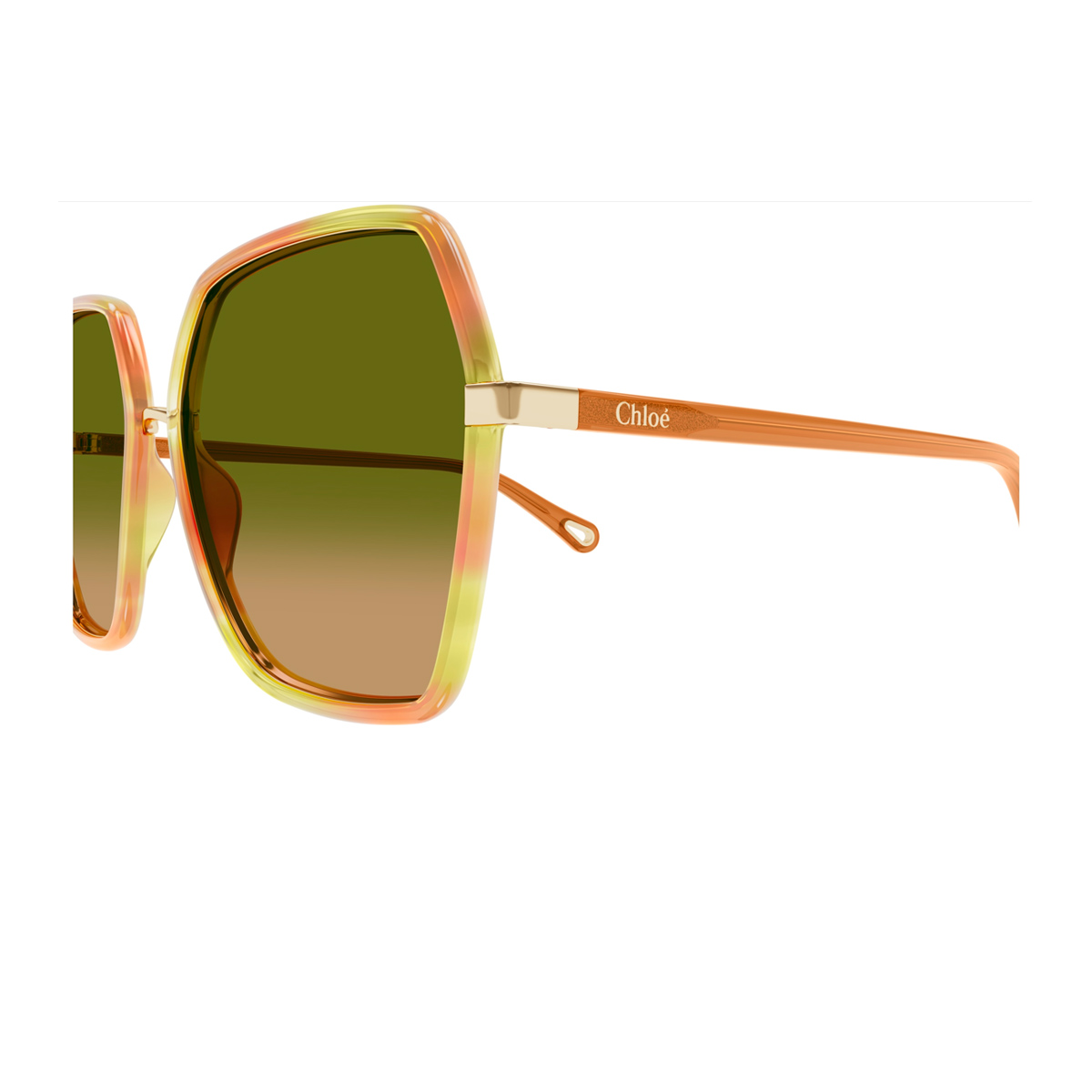 Chloé Women's Multicolore Ch0262s Linea 004 Havana Orange Green Bio-Injected Occhiali Da Sole