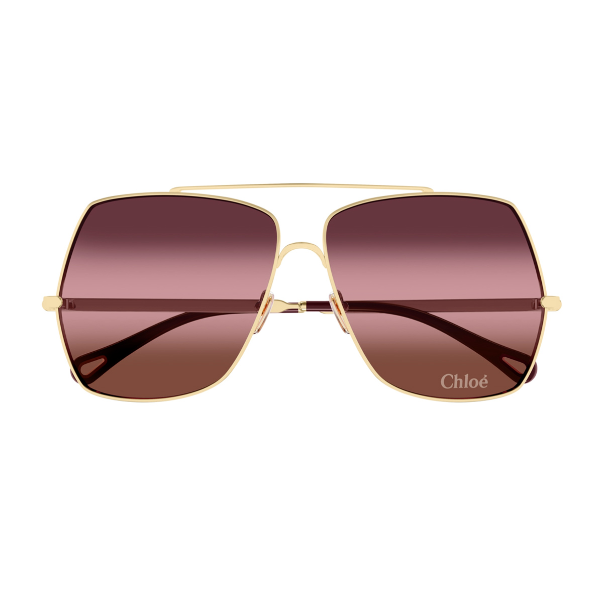 Chloé Women's Oro Ch0278s Linea 003 Gold Red Metal Occhiali Da Sole