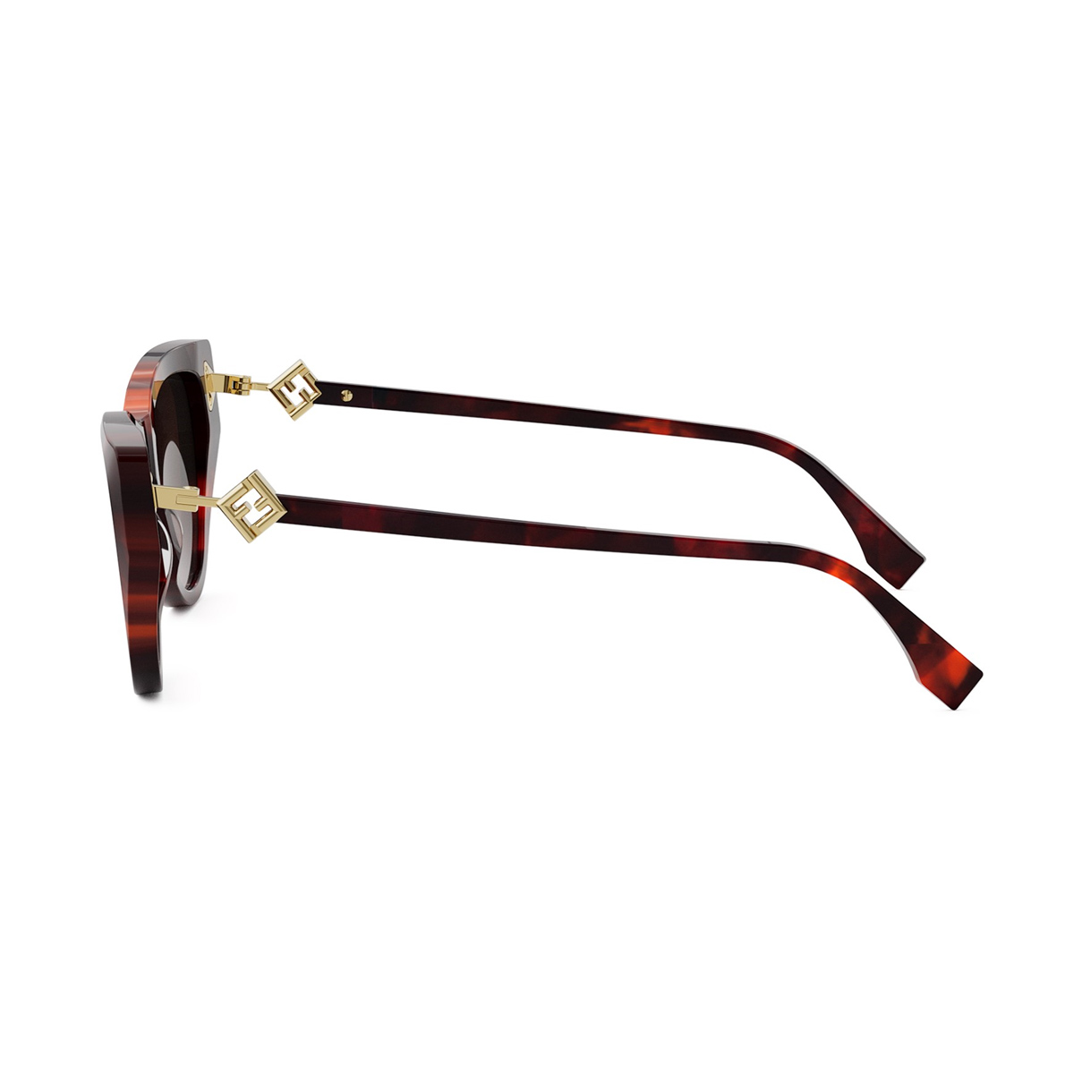 Fendi Women's Marrone Fe40149i Ff Diamonds 54F Havana Rosso Acetate Occhiali Da Sole