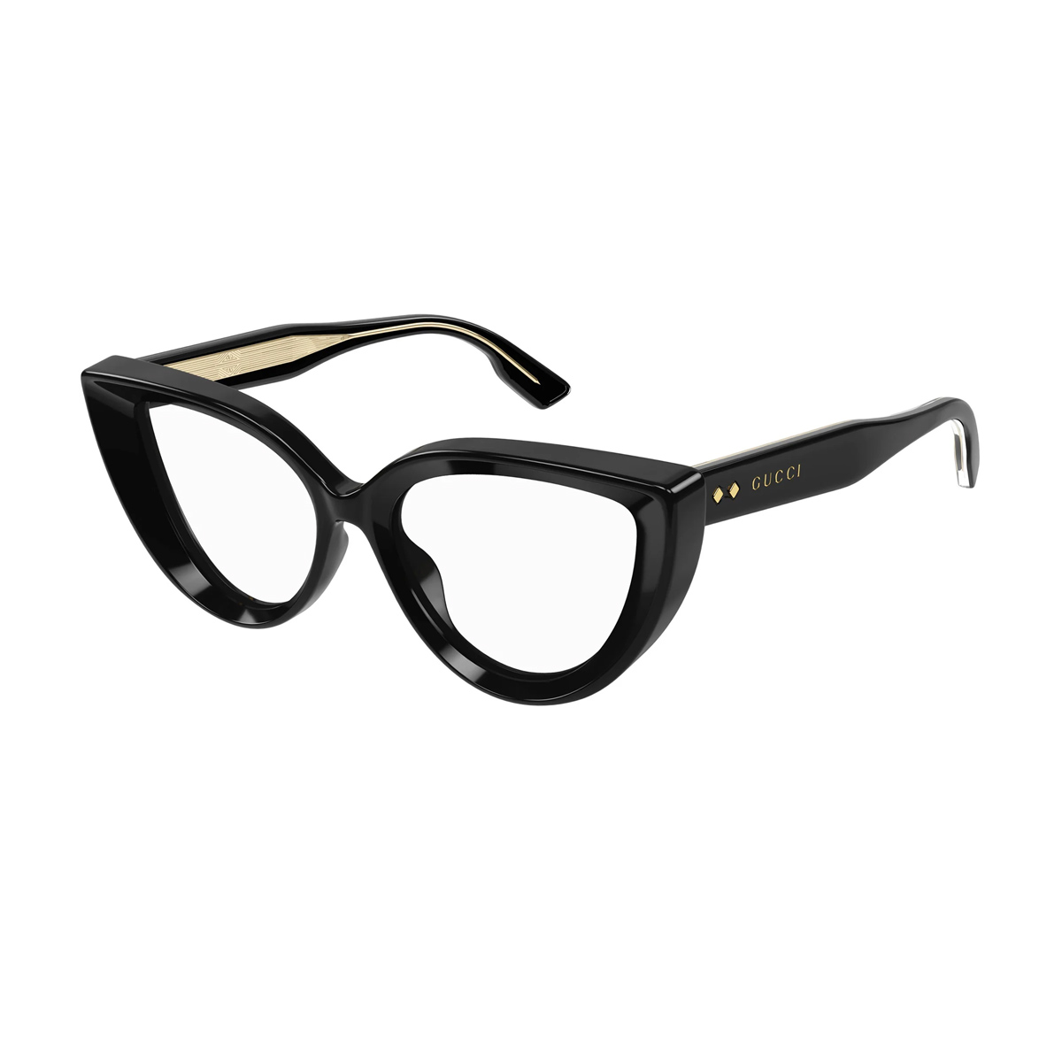 Gucci Women's Nero Gg1530o Linea Rivets 001 Acetate Occhiali Vista