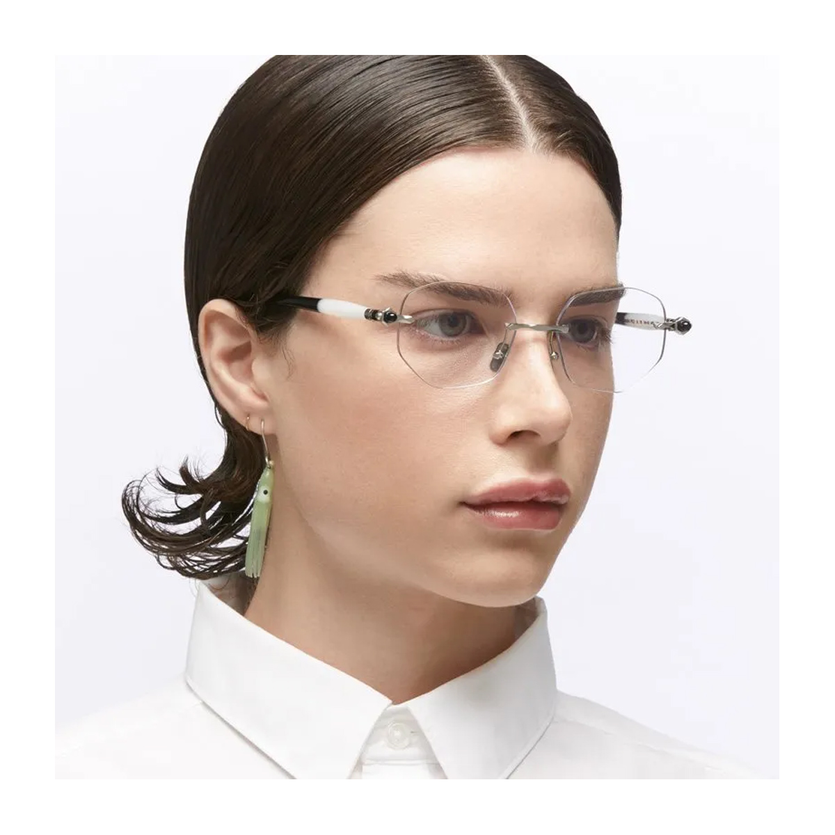 Kuboraum Unisex Argento Maske P62 Si Yb Silver- White- Black Acetate/ Metal Occhiali Da Vista