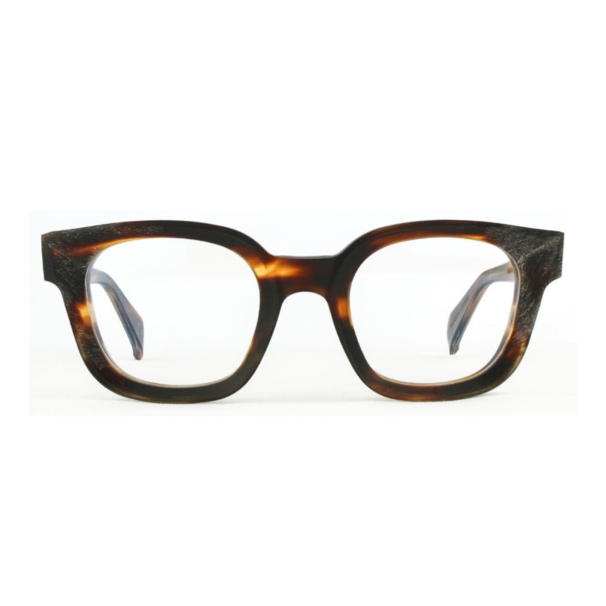 Dandy's Unisex Marrone Menelao Rough Rost4 Havana Striato Acetate Occhiali Da Vista