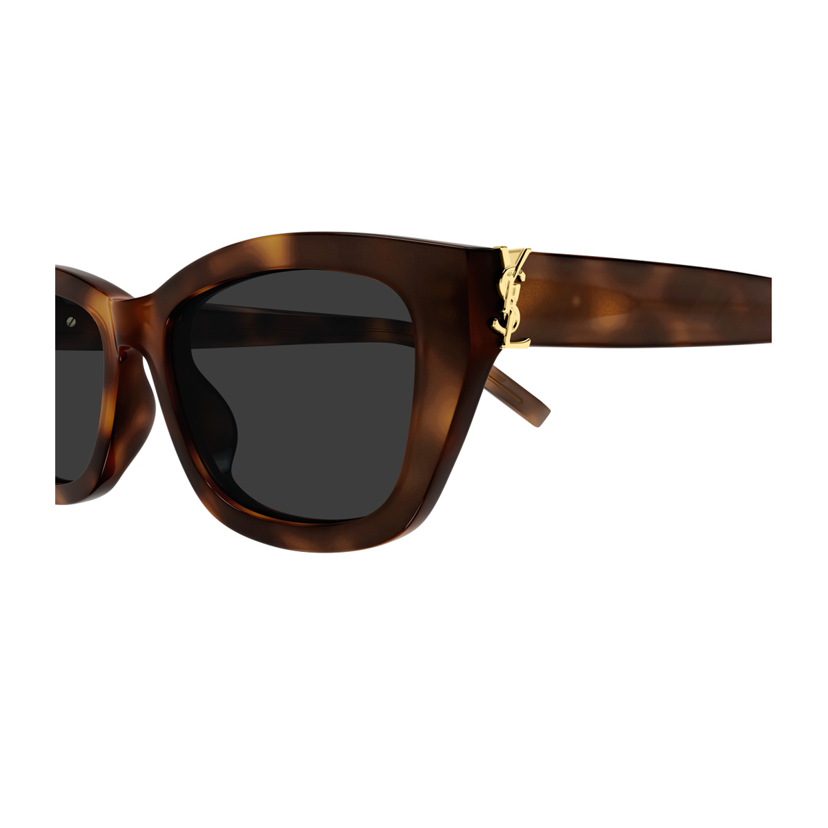 Saint Laurent Women's Havana Sl M153 Linea Monogram 003 Light Grey Recycled Acetate Occhiali Da Sole