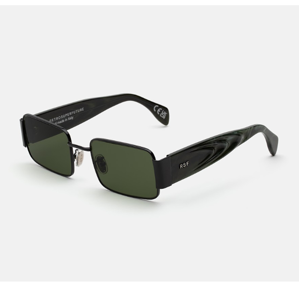 Retrosuperfuture Unisex Nero Z Tartaruga Green Black Acetate/ Metal Occhiali Da Sole