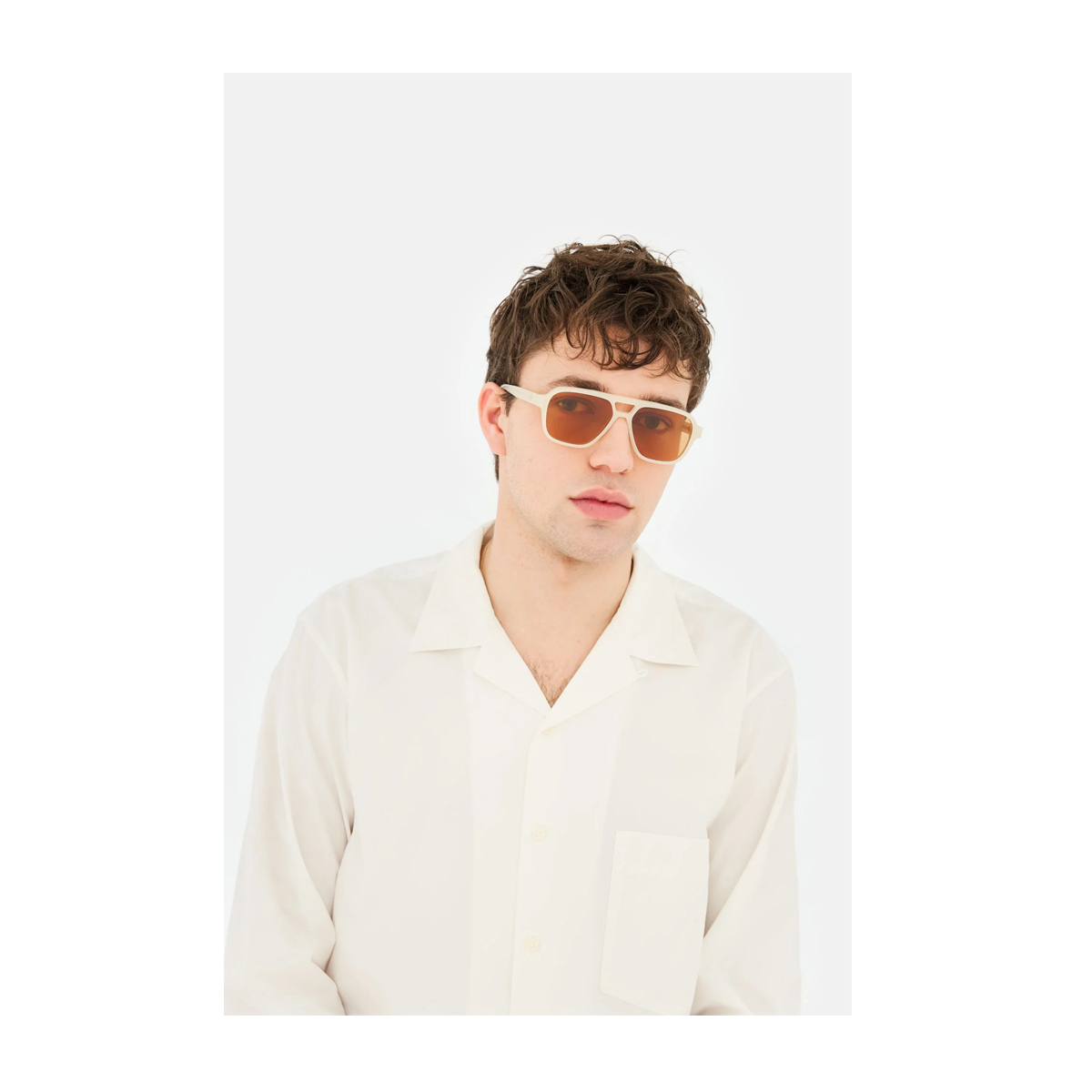 Retrosuperfuture Unisex Avorio Maneval Cremoso Acetate Occhiali Da Sole