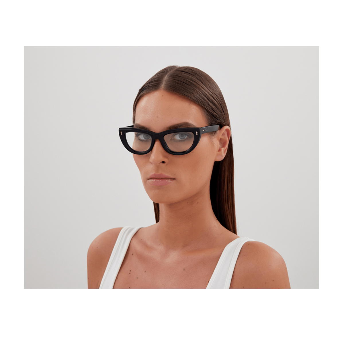 Gucci Women's Nero Gg1521o Linea Rivets 001 Acetate Occhiali Vista
