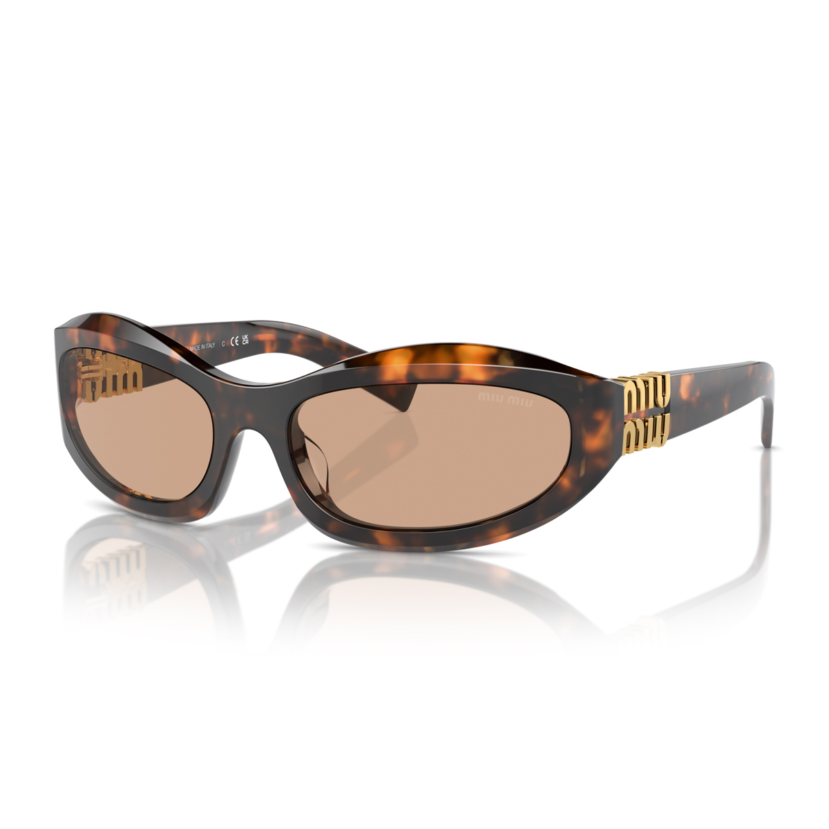 Miu Miu Women's Marrone Miu 0Mu 14Zs 14L90h Havana Miele Acetate Occhiali Da Sole