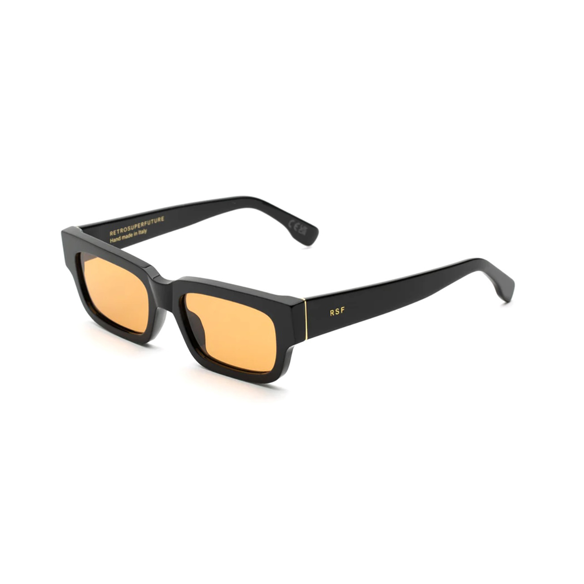 Retrosuperfuture Unisex Nero Roma Refined Black Acetate Occhiali Sole