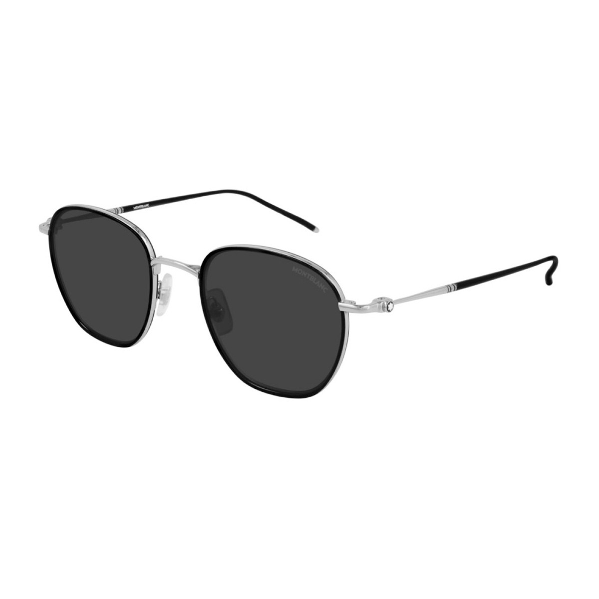 Montblanc Men's Argento Mb0160s Metal Occhiali Sole