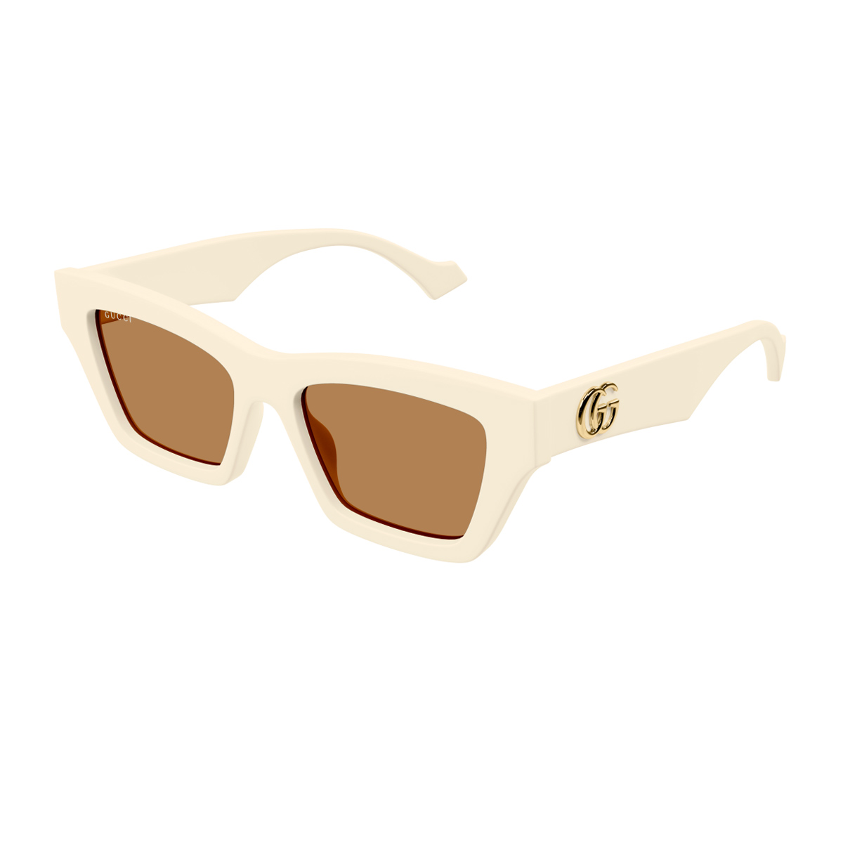 Gucci Women's Avorio Gg1753s Linea Emblem 003 Ivory Brown Recycled Acetate Occhiali Da Sole