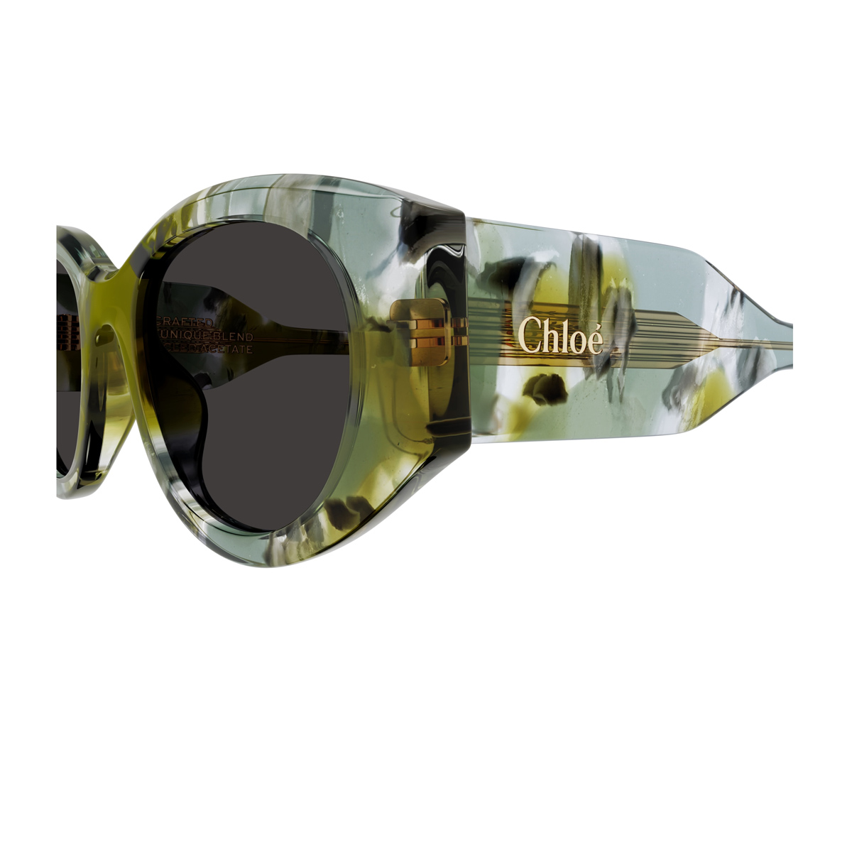 Chloé Women's Verde Ch0251s Linea Gayia 004 Green Grey Recycled Acetate Occhiali Da Sole