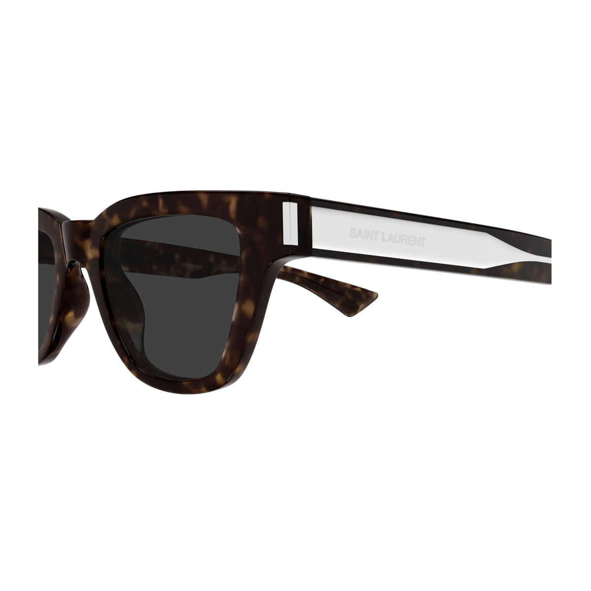 Saint Laurent Men's Marrone Sl 789 Jacques Linea Corner Angle 002 Havana Crystal Grey Acetate Occhiali Da Sole