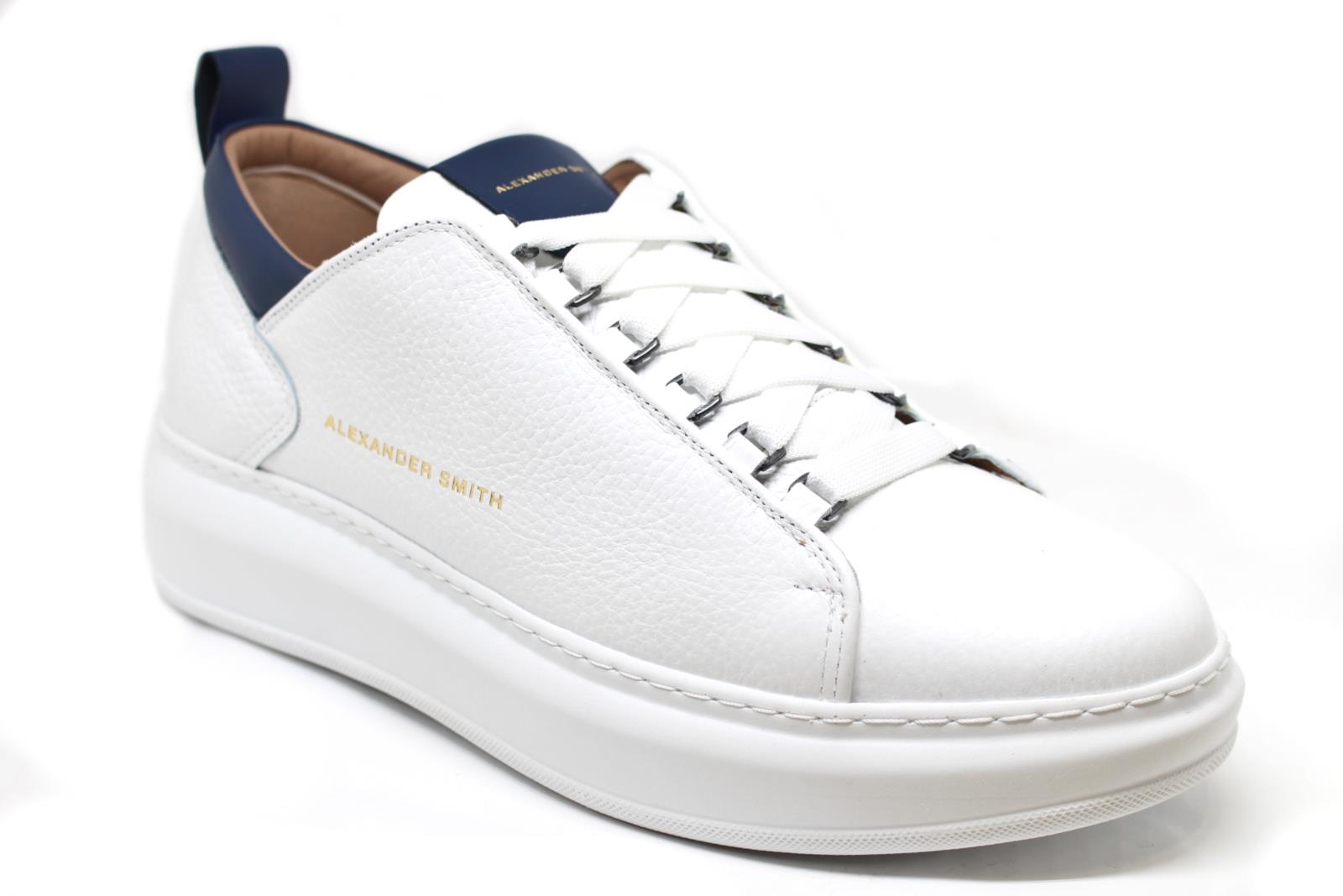 Sneakers Alexander Smith Wembley In Nabuk Blu - Suola 4 Cm, Confortevoli Ed Eleganti