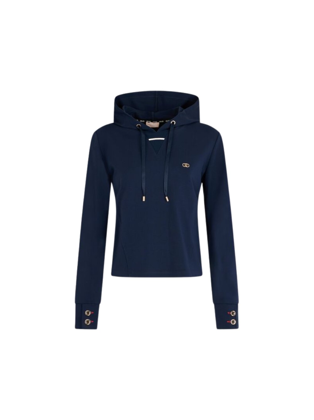 Felpa Liu Jo da donna, in viscosa, colore blu, codice TA5040 JS182. - Imagen 2 de 4