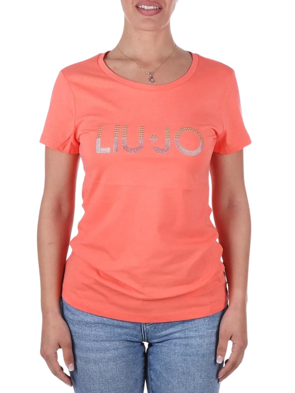 Футболка girocollo con maniche corte Liu Jo из котона, dal Fit Regular, colo...