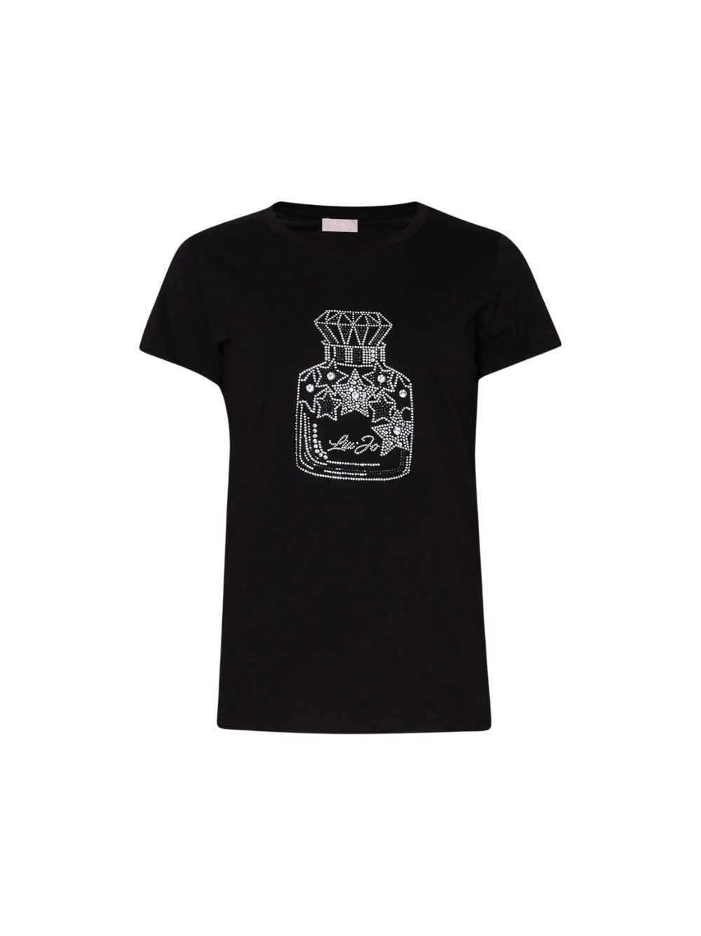 T-Shirt Liu Jo da donna a manica corta, in puro cotone, colore nero codice WA... - Foto 2 di 4