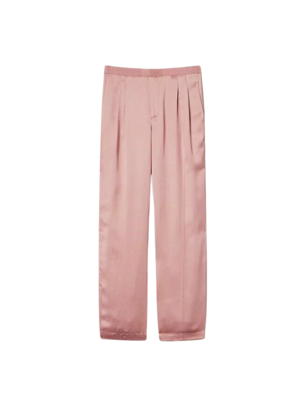 Pantaloni Twinset in misto viscosa, vestibilità regular, colore Coral, modell... - Imagen 2 de 4