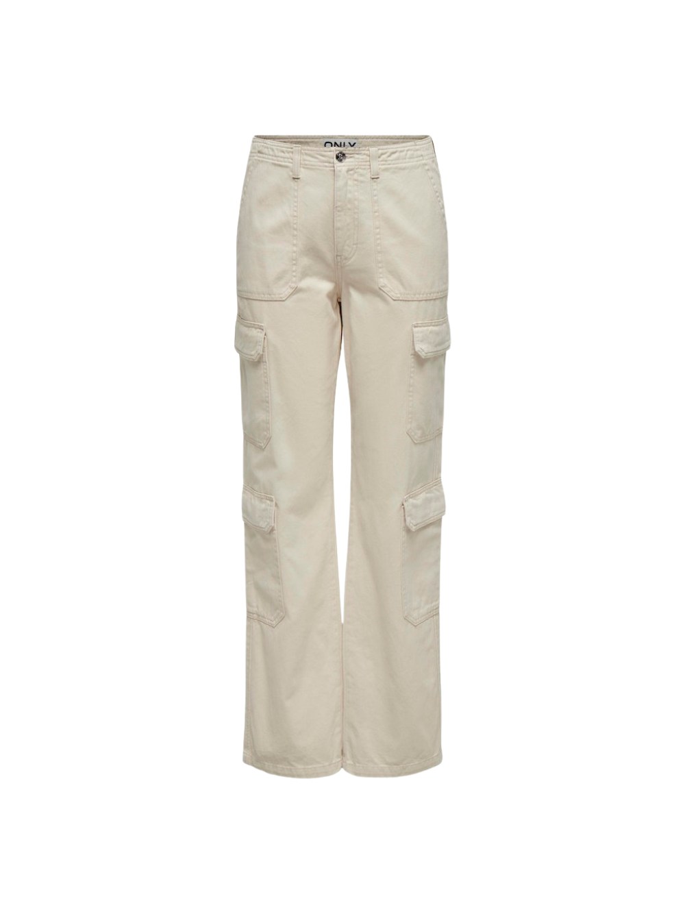 Pantaloni cargo Only da donna, 100% Cotone, Loose Fit, colore grigio. - Imagen 2 de 4
