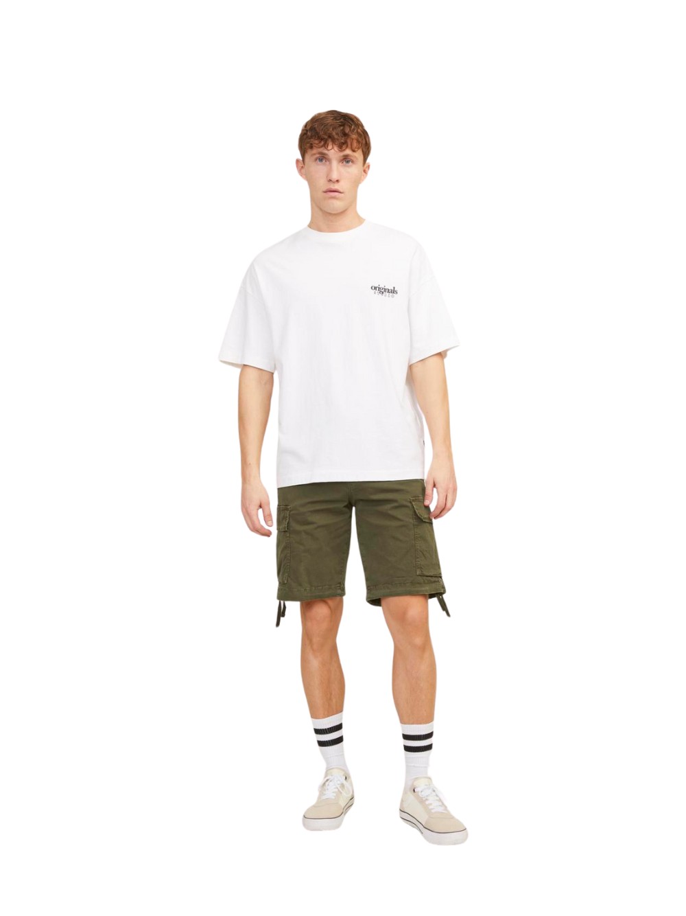Bermuda cargo Jack & Jones da uomo, 100% cotone, colore Verde Modello 1225312... - Imagen 3 de 4