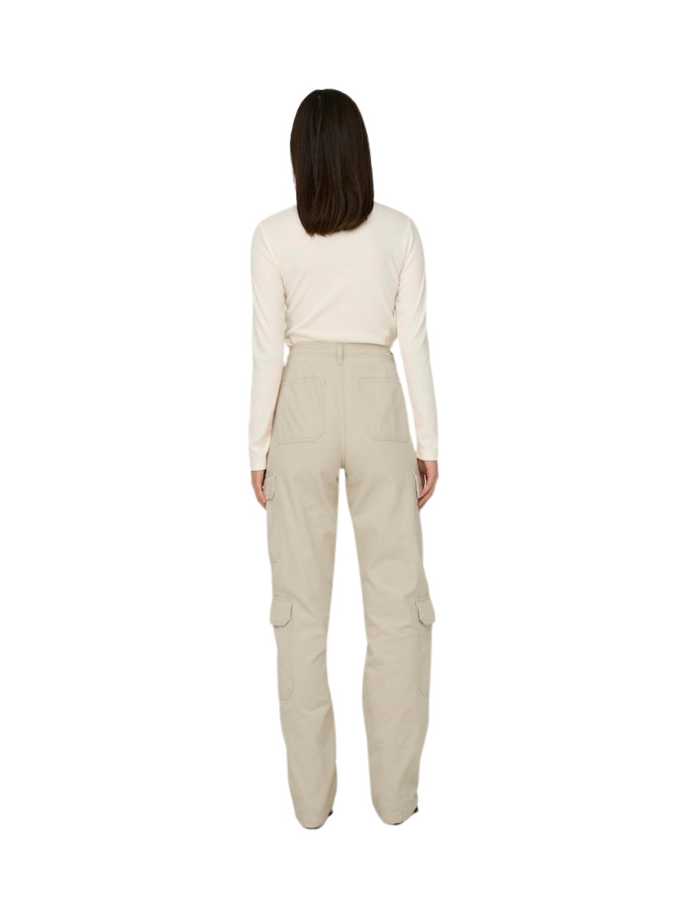 Pantaloni cargo Only da donna, 100% Cotone, Loose Fit, colore grigio. - Imagen 4 de 4